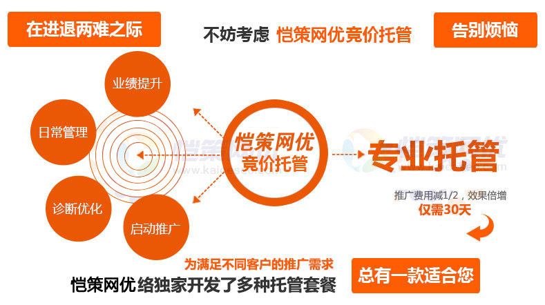 愷策網(wǎng)優(yōu)專(zhuān)業(yè)競(jìng)價(jià)賬戶(hù)托管解決中小型企業(yè)競(jìng)價(jià)推廣效果不佳問(wèn)題
